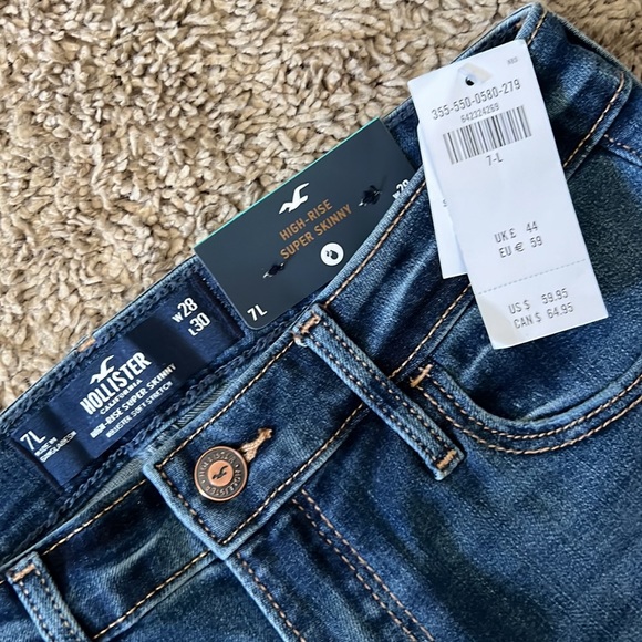 HOLLISTER -High Rise Super Skinny Jeans- Size 7L w28 L30 - Picture 3 of 5
